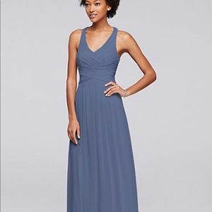 David’s Bridal Steel Blue Bridesmaid dress